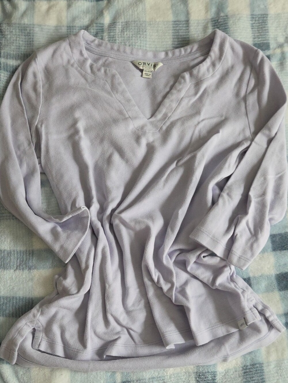Orvis Lavender V-Neck 3/4 Sleeve Women's Top